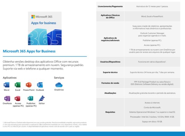 Microsoft 365 Apps For Business - Licença ESD - Imagem 2